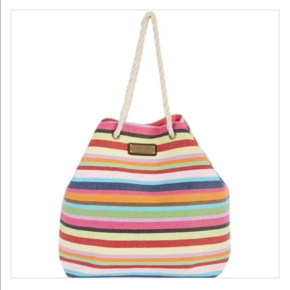 Caribbean Joe Handbags - Caribbean Joe Multi Stripes Beach Bag Tote